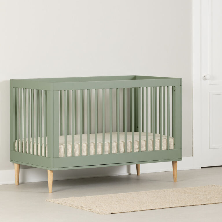 Balka Lit de bébé avec hauteur ajustable Vert sauge