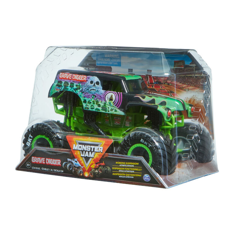 Monster Jam, Official Grave Digger (Green/Black) Monster Truck, Collector Die-Cast Vehicle, 1:24 Scale