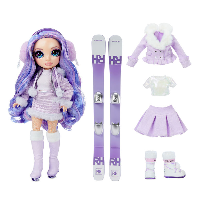 Rainbow High Winter Violet Willow - Purple Winter Break Fashion Doll and Playset with 2 complete doll outfits, Pair of Skis and Winter Doll Accessories