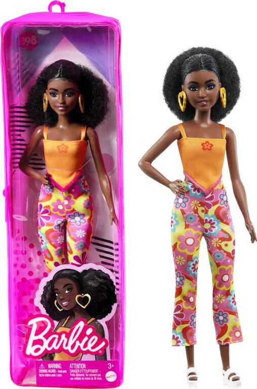 Barbie- Fashionistas- Poupée, cheveux noirs bouclés, Petite