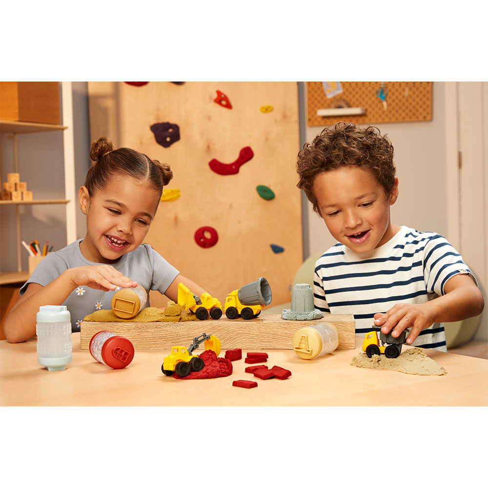 Wonder Factory Never Dry Sand Construction Trucks  - Brown + Front Loader