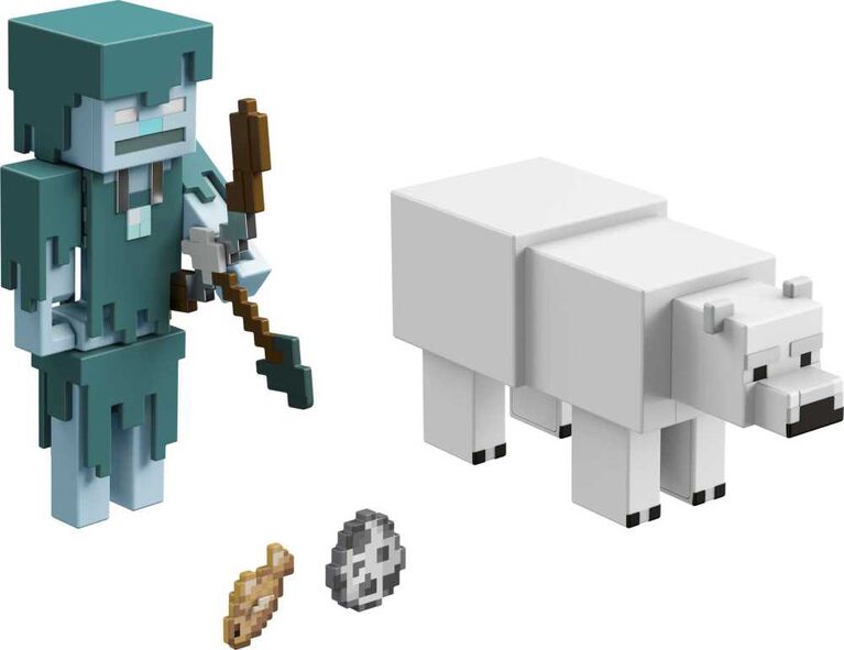 Minecraft Craft-a-Block 2-Pk Assortment Figures, Character Figures Based on the Video Game