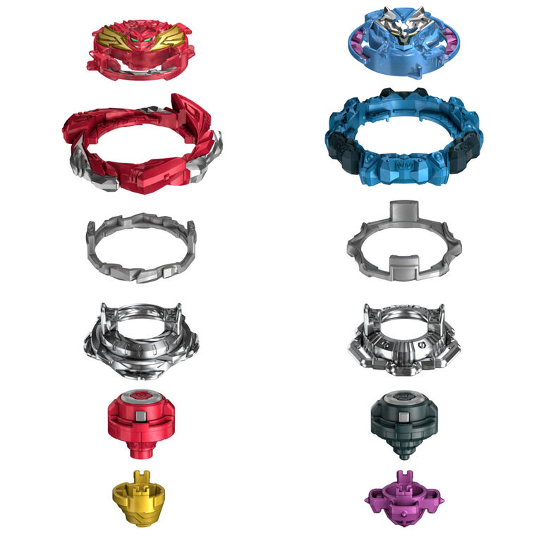 Beyblade Burst QuadDrive Salvage Valtryek Rashad V7 and Gilded Nemesis N7 Spinning Top Dual Pack