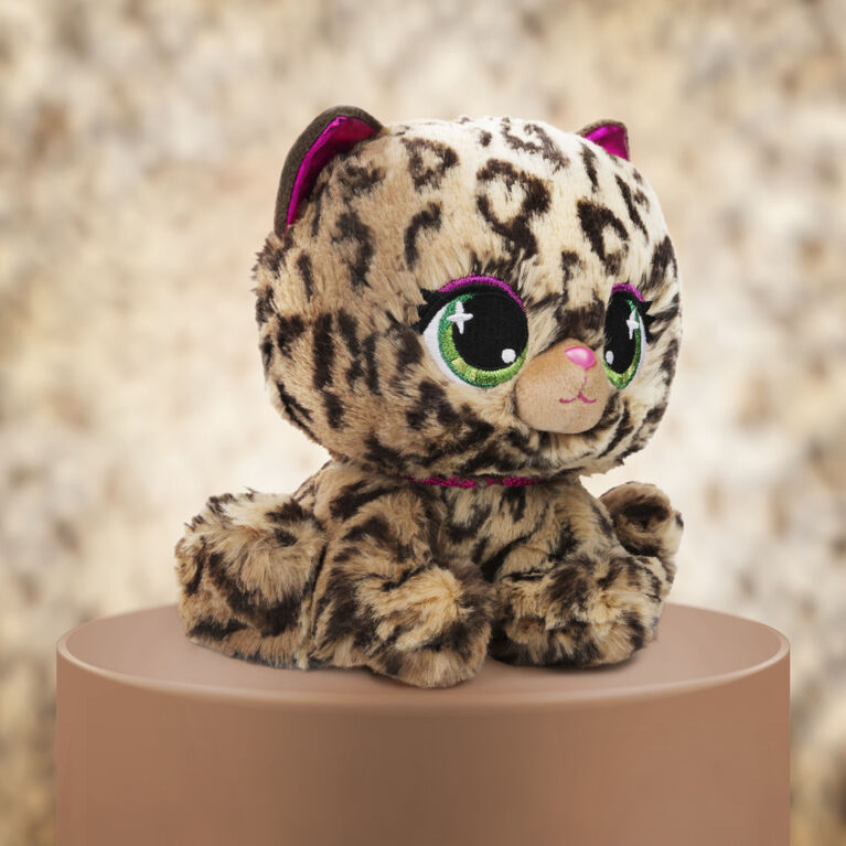 GUND P.Lushes Designer Fashion Pets Sadie Spotson Leopard Premium Stuffed Animal, Black and Pink, 6"