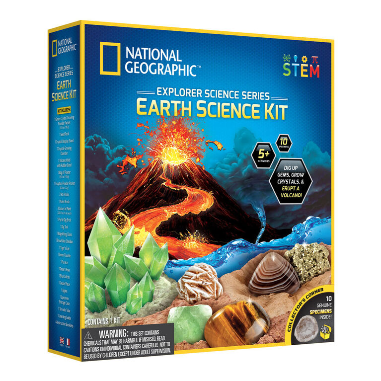 National Geographic Kit Scientifique pour Ouvrir 4 Géodes – Comprend des  Lunettes et Un Présentoir - Cadeau Scientifique STEM pour Les Amateurs de