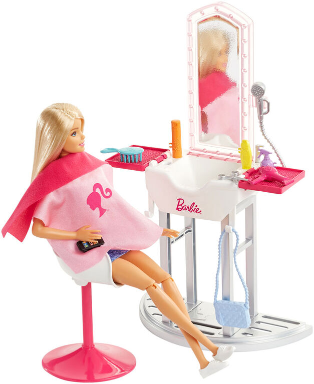 Barbie Doll And Salon Playset Blonde Hair Toys R Us Canada 