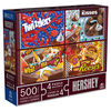 Hershey, Coffret de 4 puzzles de 500 pièces sur le thème des barres chocolatées Hershey, Twizzlers, Kisses, Reese's et Whatchamacallit