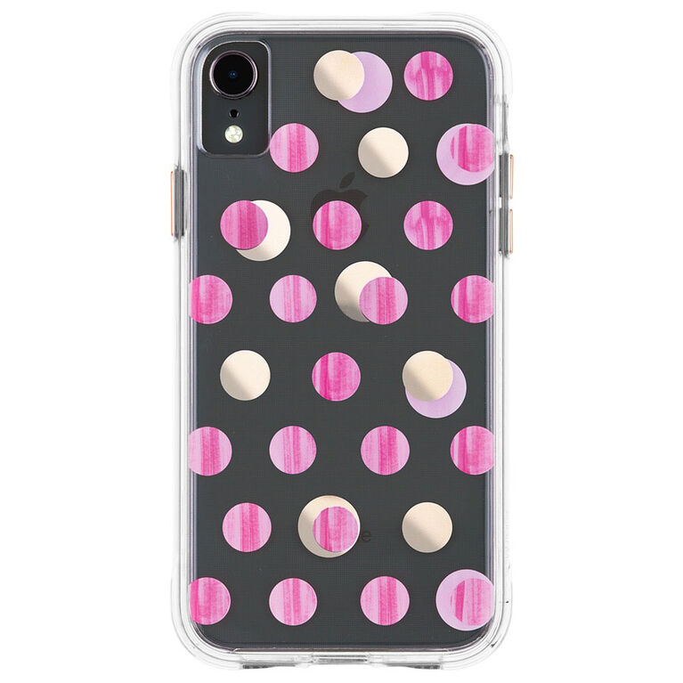 Étui Wallpaper de Case-Mate pour iPhone Xr, dot rose