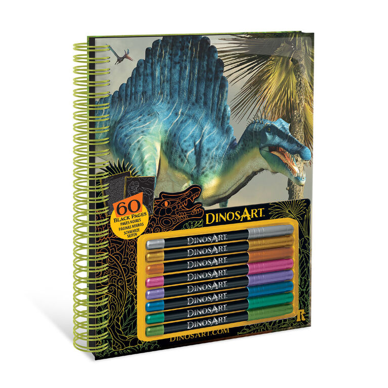 Dinosart - Black pages colouring book