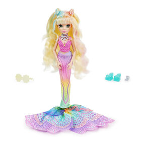 Mermaid High, Spring Break Finly Mermaid Doll and Accessories with Removable Tail and Color Change Hair Streaks
