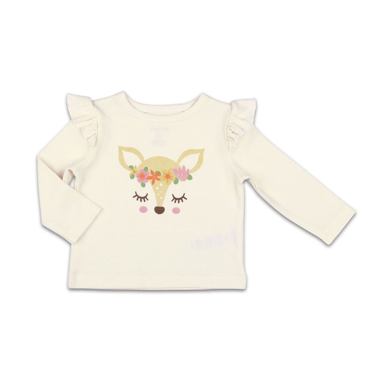The Peanutshell Baby Girl Layette Mix & Match Deer Long Sleeve Shirt