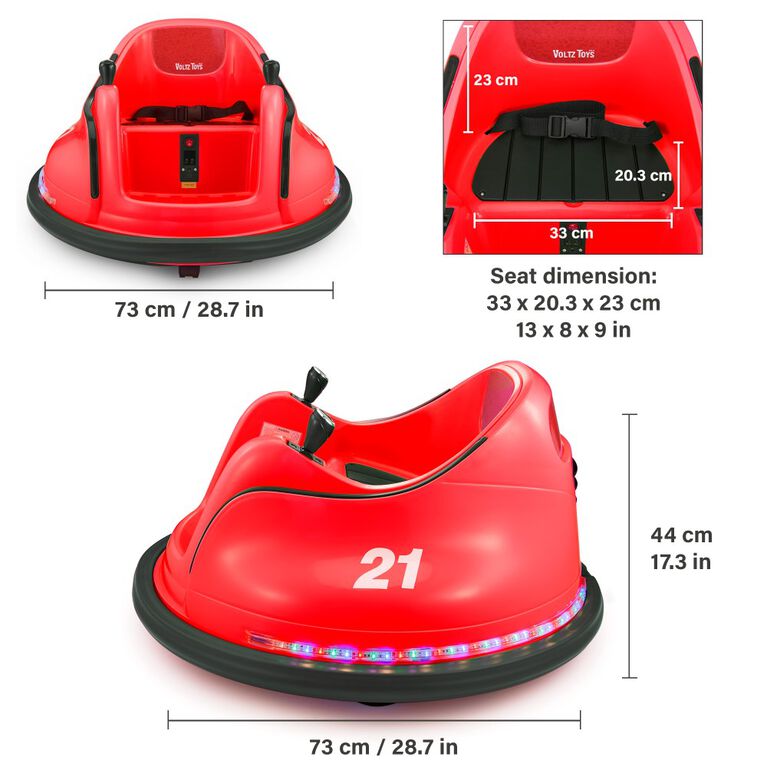 Voltz Toys Round Bumper 360 Rotation with Remote, Red