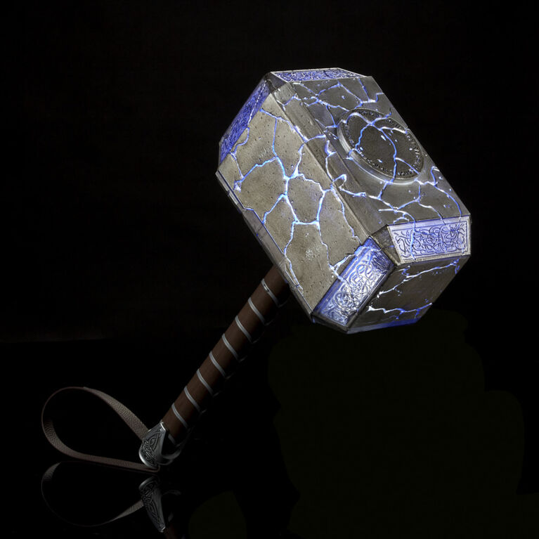 Marvel Legends Mighty Thor Mjolnir Premium Electronic Roleplay Hammer with lights and sound FX, Mighty Thor Love and Thunder Roleplay Item