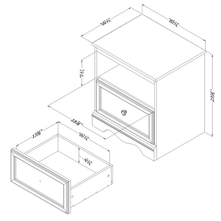 Savannah 1-Drawer Nightstand - End Table with Storage- Sand Oak