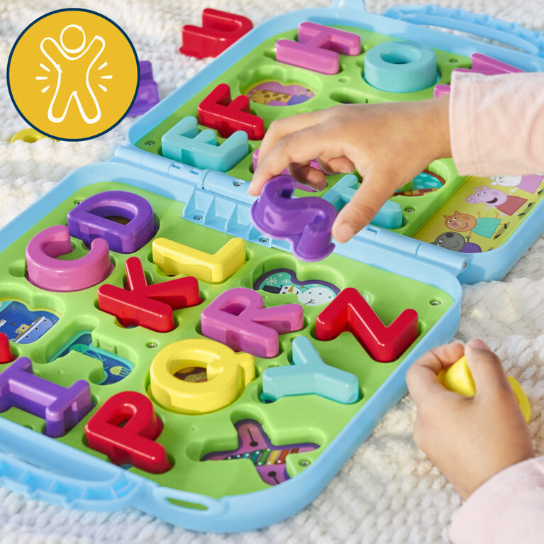 Peppa Pig Peppa's Alphabet Case, Alphabet Puzzles, Preschool Toys - English Edition