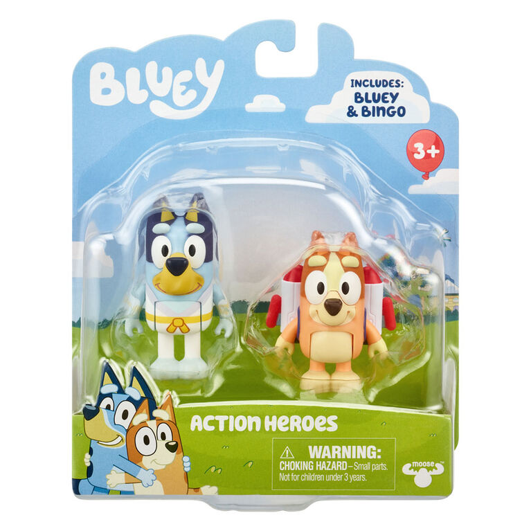 Bluey Figure 2Pack Action Hero Bluey and Bingo