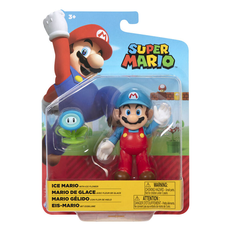 M2 - Figures 4 pouces du MONDE DE NINTENDO - Mario avec fleur de glace VAGUE 23