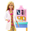 Coffret Barbie Docteure avec Poupée (30,4 cm), Table d'Auscultation, Rayons X, Stéthoscope, Instrument, Bloc-notes, Petite Patiente et Ours en peluche
