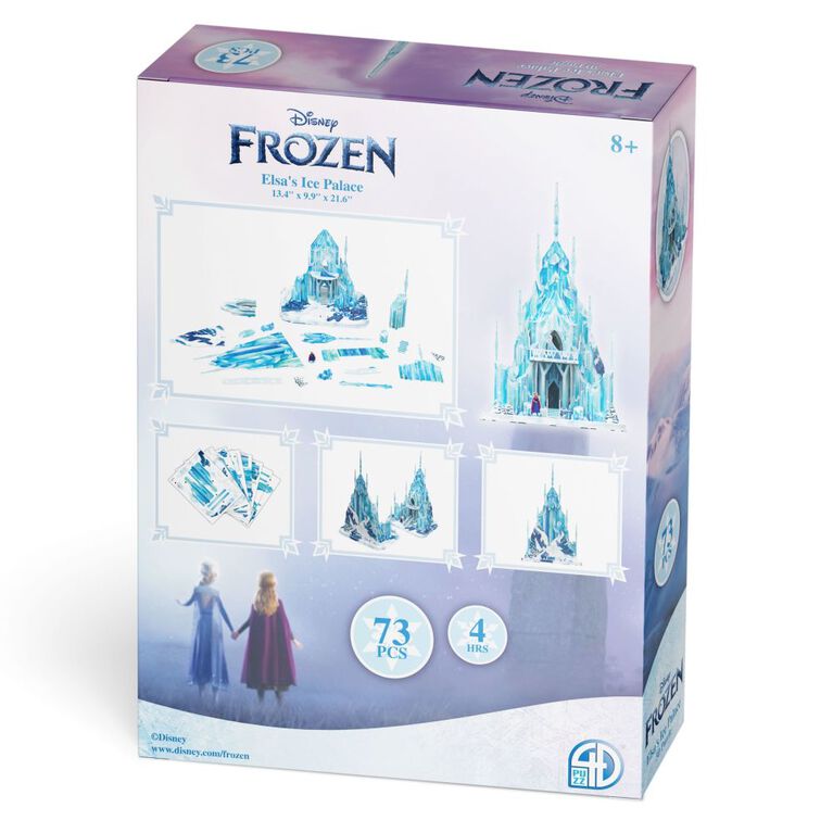4D Build, Disney Princess, Frozen, Palais de glace d'Elsa, Puzzle 3D en papier, 73 pièces