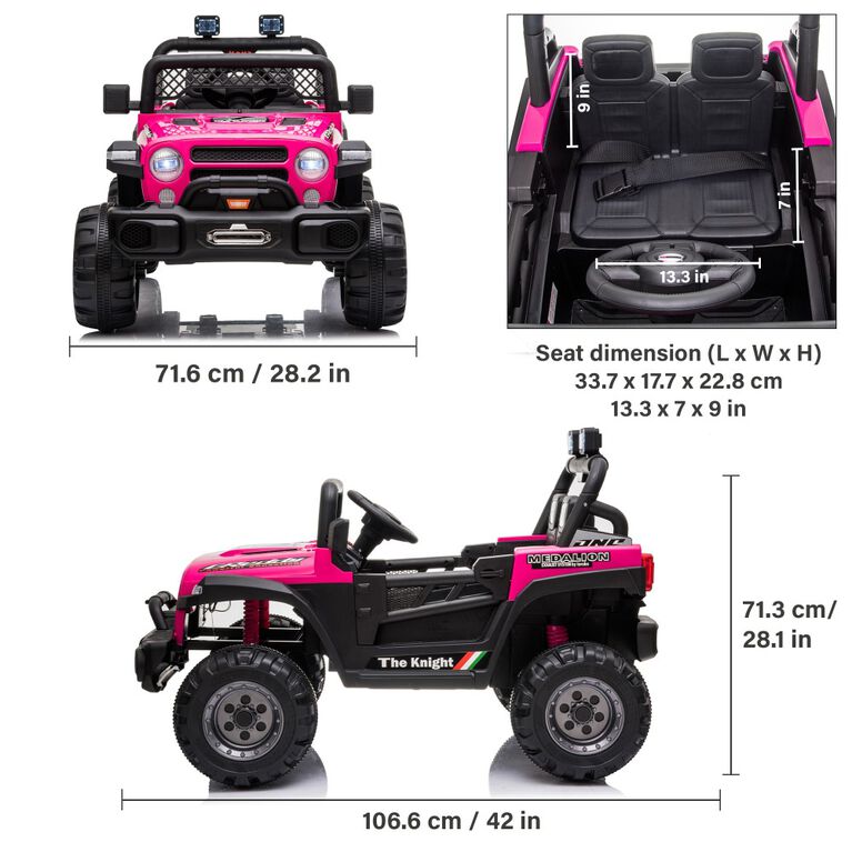 Voltz Toys Jeep with Remote, Rose Red
