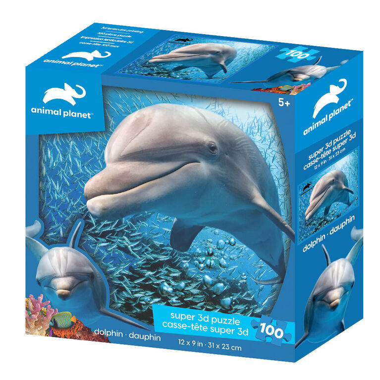 Planète Animale - Dauphin - 100 pc Casse-tête Super 3D - Notre exclusivité