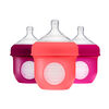Boon Nursh Silicone Pouch Bottle 4 oz 3-Pack - Pink and Purple