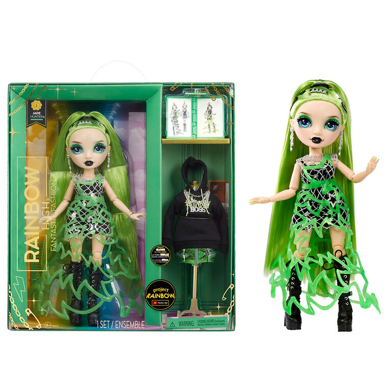 Rainbow High Fantastic Fashion Jade Hunter - Green 11" Fashion Doll and Playset