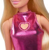 Barbie Fashionistas Doll #230 in Metallic Pink Minidress with Heart CutOut, Blond Hair