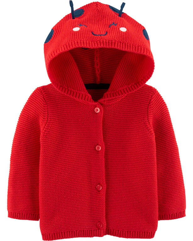 Cardigan &agrave; coccinelle Carter&rsquo;s &ndash; rouge, nouveau-n&eacute;