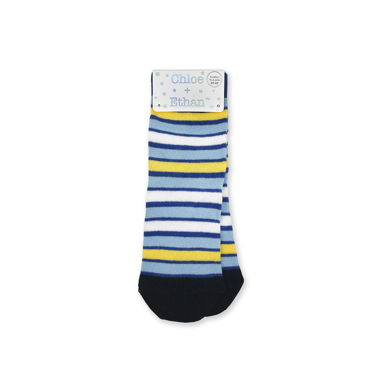 Chloe + Ethan - Toddler Socks, Royal Blue Multi Stripe