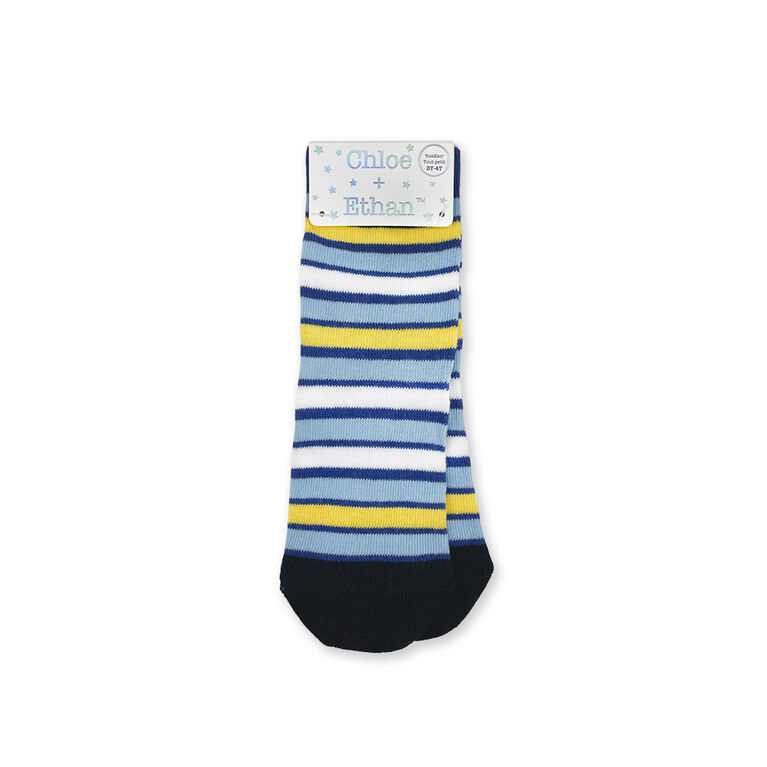 Chloe + Ethan - Chaussettes pour tout-Petits, Rayures Multicolores Bleu Royale