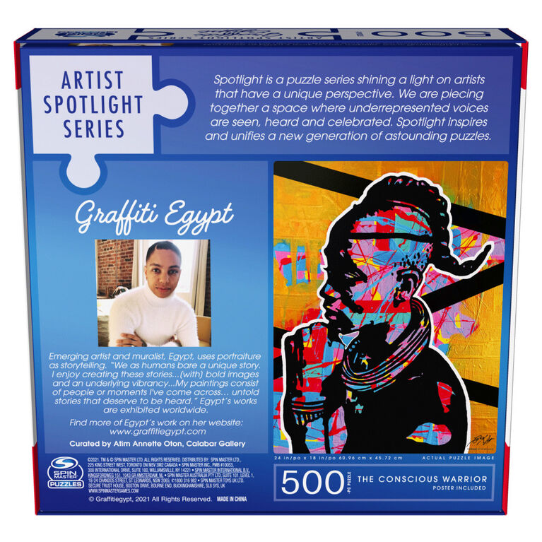 500-Piece Jigsaw Puzzle, Graffiti Egypt, The Conscious Warrior, by Spin Master Puzzles - English Edition