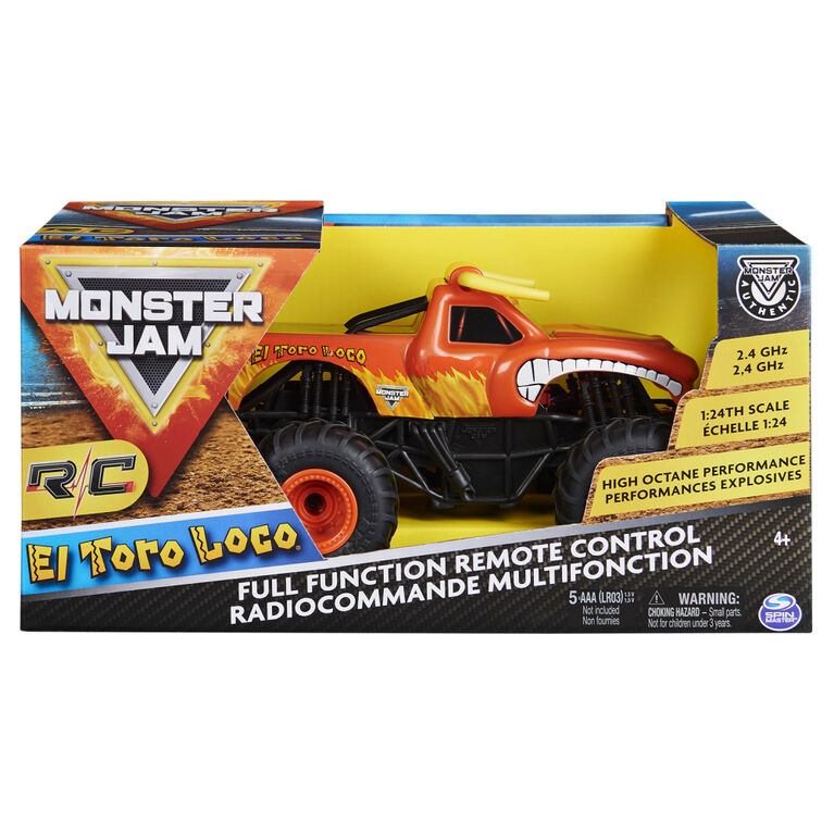 Monster Jam, Monster truck El Toro Loco radiocommandé officiel, échelle 1:24, 2,4 GHz