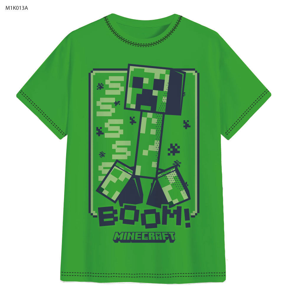 Minecraft Boom Boy Short Sleeve Tee Classic Green