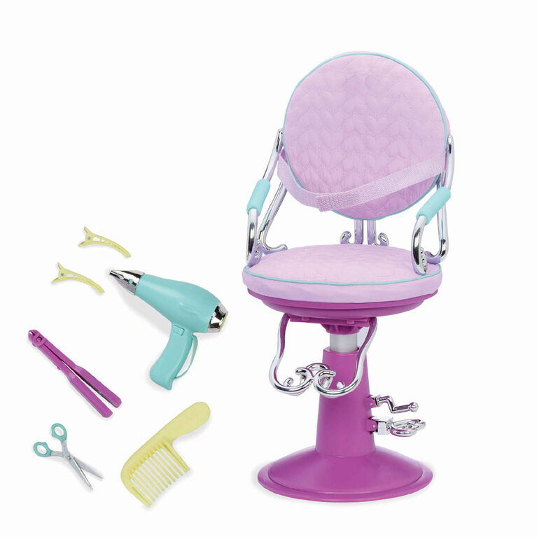 Sitting Pretty Salon Chair, Our Generation, Ensemble de coiffure pour poupées de 18 po - violet