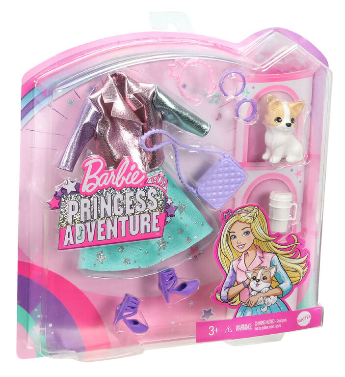 Barbie Princess Adventure Fashion Pack with Outfit, Pet, Shoes and 4 Accessories