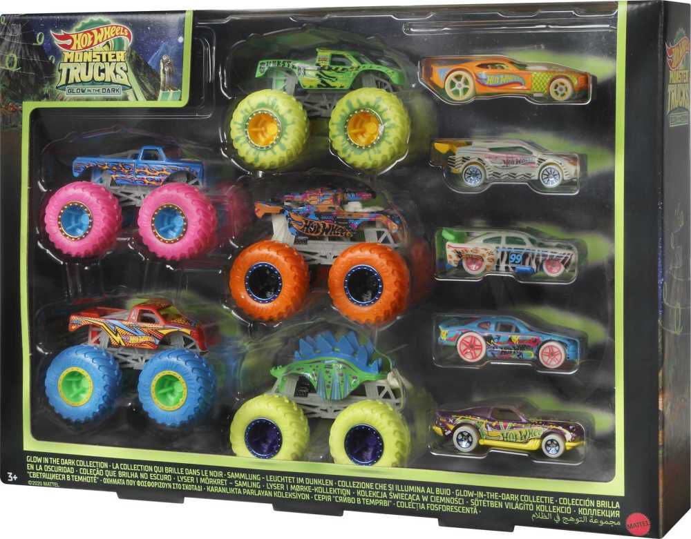 Hot Wheels Monster Trucks Glow In The Dark Bundle R Exclusive