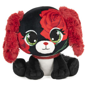 P.Lushes Designer Fashion Pets, Anna Dolce, chiot en peluche de luxe, rouge/noir, 15,2 cm