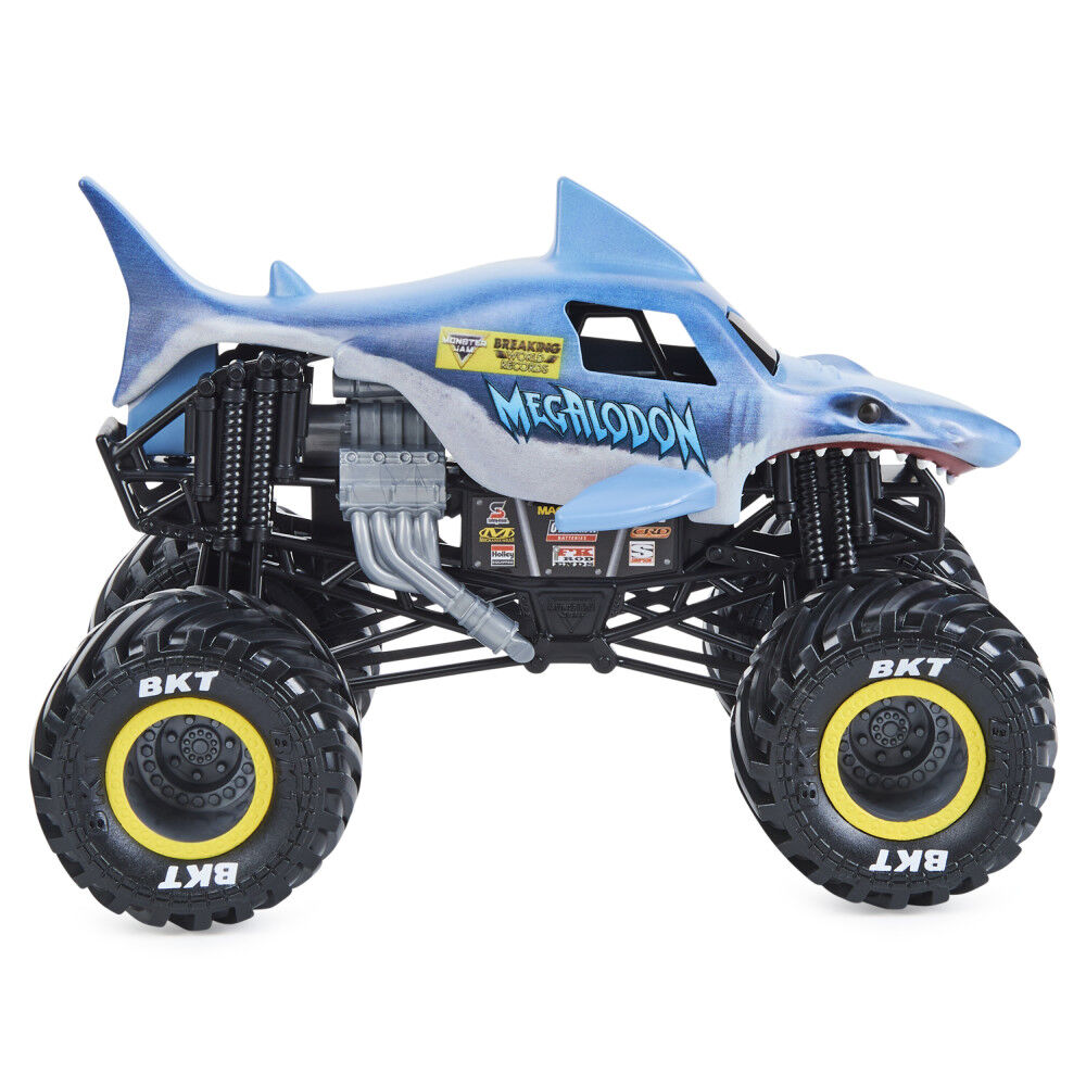 Monster Jam, Official Megalodon Breaking World Records Die-Cast Monster Truck, 1:24 Scale