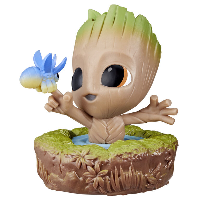 Marvel I Am Groot Collection, mini figurine Groot dans son bain, jouet de super-héros, jouets Marvel