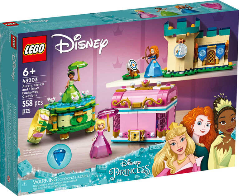 LEGO  Disney Les créations enchantées d'Aurore, de Mérida et de Tiana 43203 (558 pièces)