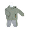 Baby Mode 2 Piece Hooded Quilted Jogger Set: Green 12M