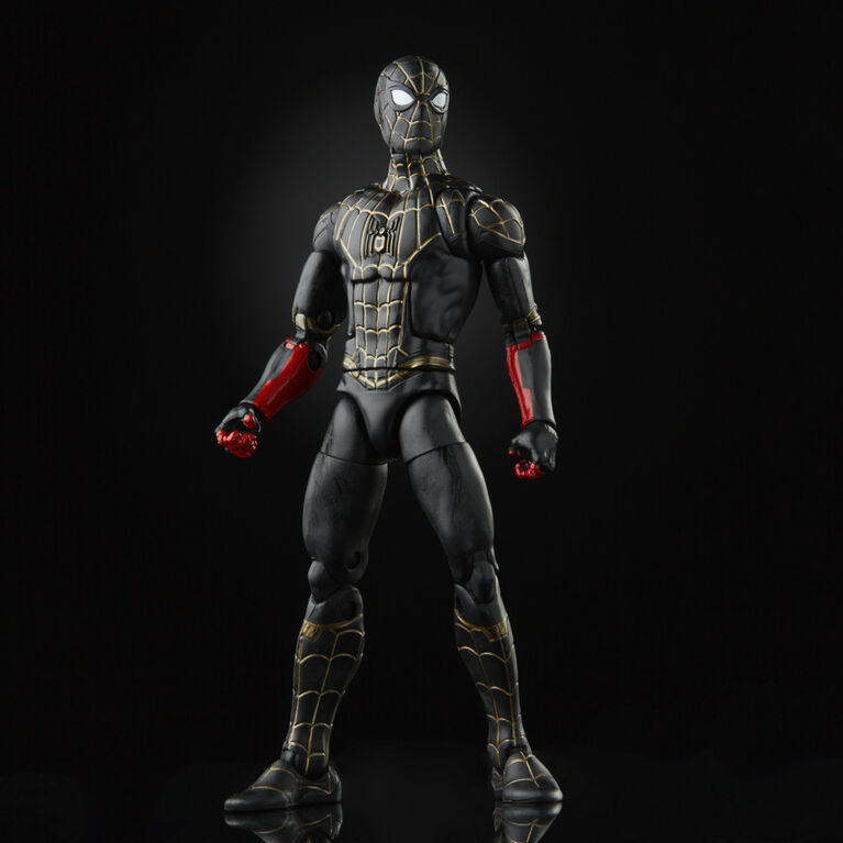 Marvel Legends Series Black and Gold Suit Spider-Man Collectible Action Figure - R Exclusive