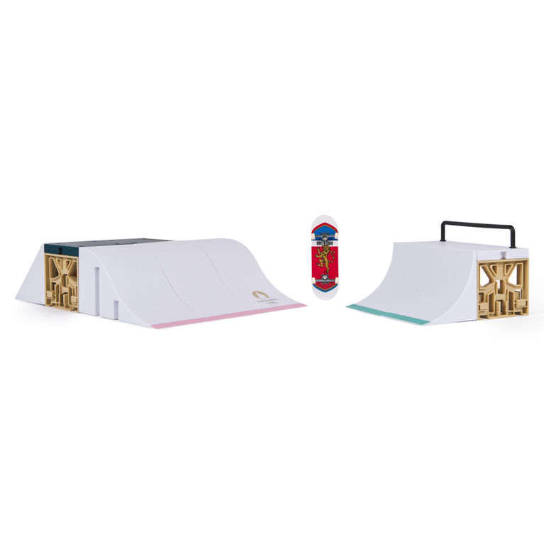 Tech Deck, Rampe personnalisable X-Connect Park Creator Jeux Olympiques de Paris 2024 et fingerboard exclusif d'Aurélien Giraud