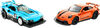 Hot Wheels Pull-Back Speeders 2 Toy Cars in 1:43 Scale, Pull Cars Backward & Release to Race