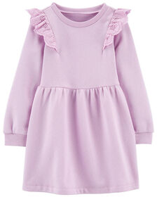 Carter's Long Sleeve Fleece Dress Purple  2T