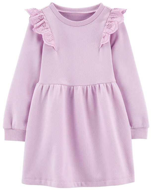 Carter's Long Sleeve Fleece Dress Purple  2T