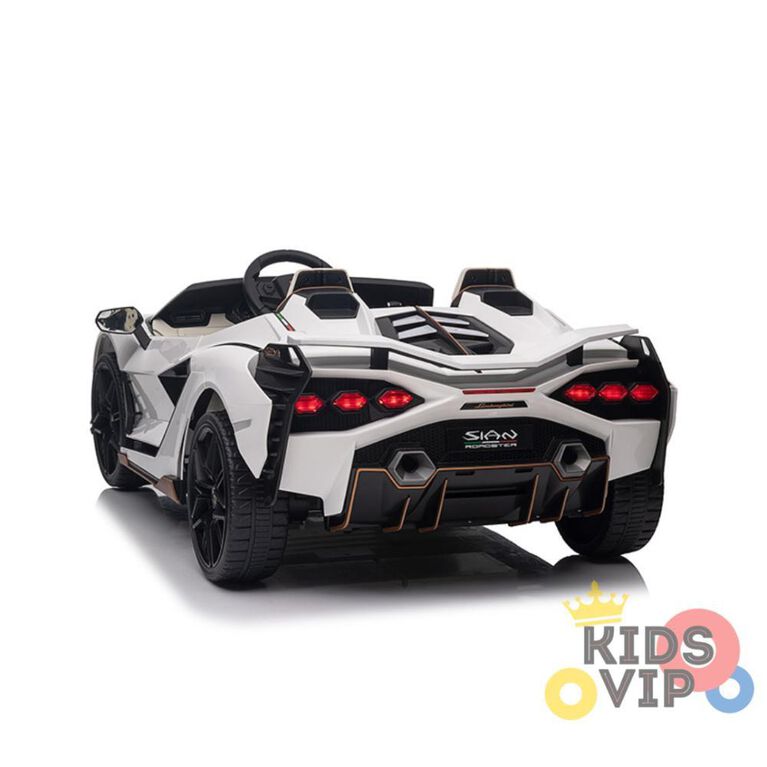 KIDSVIP Licensed 2-Seater Lamborghini Sian 4X4 24V Ride-On Car For Kids w/ RC - White