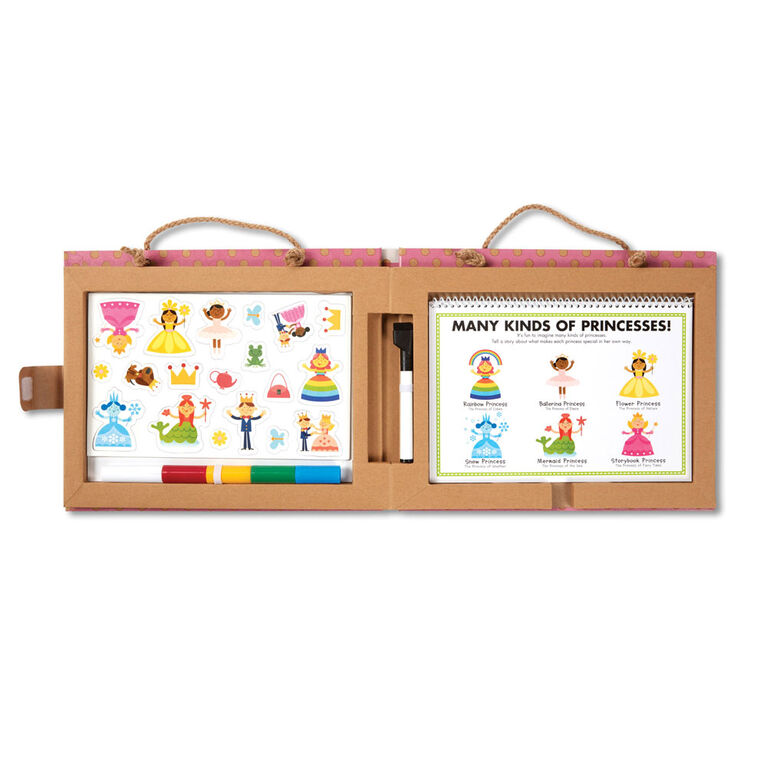 Melissa & Doug Natural Play: Play, Draw, Create Reusable Drawing & Magnet Kit - Princesses