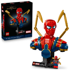 LEGO Marvel Iron Spider-Man Bust Building Kit - Includes Minifigure - Collectible for Adults, 18+ - 76326